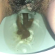 A very cute girl shits into a toilet with a hang and drop, then we see the product in the bowl. Filmed from a between the legs perspective. Vertical format video. About a minute.
